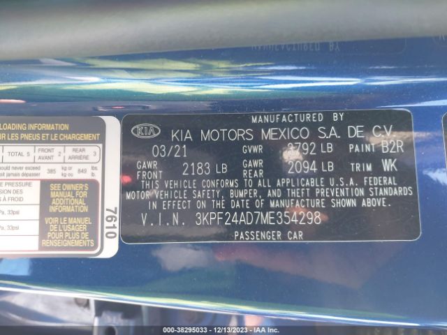 Photo 8 VIN: 3KPF24AD7ME354298 - KIA FORTE 