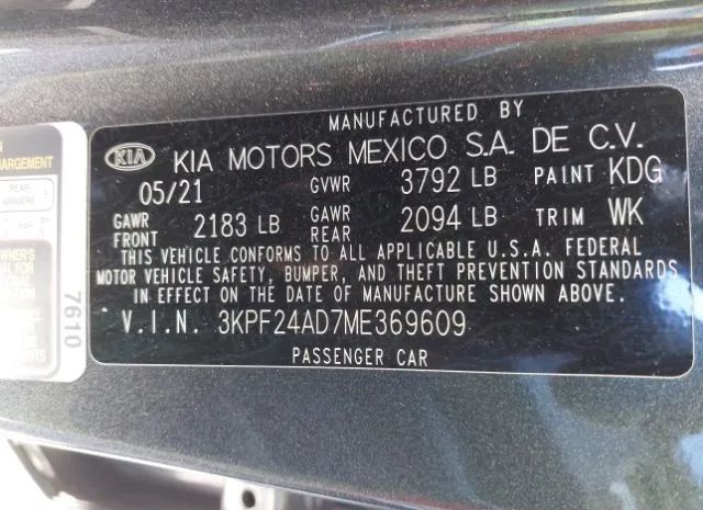 Photo 8 VIN: 3KPF24AD7ME369609 - KIA FORTE 