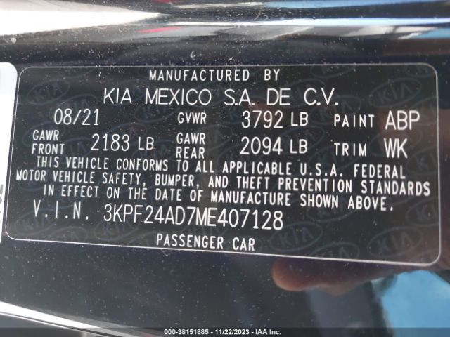 Photo 8 VIN: 3KPF24AD7ME407128 - KIA FORTE 