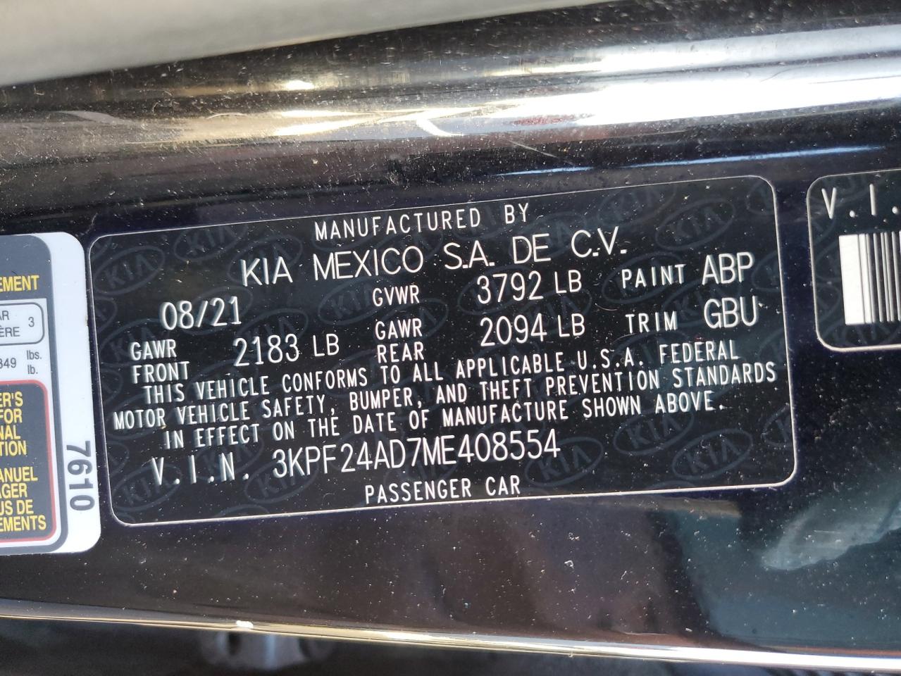 Photo 11 VIN: 3KPF24AD7ME408554 - KIA FORTE 