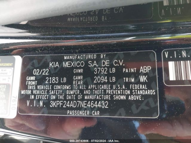 Photo 8 VIN: 3KPF24AD7NE464432 - KIA FORTE 