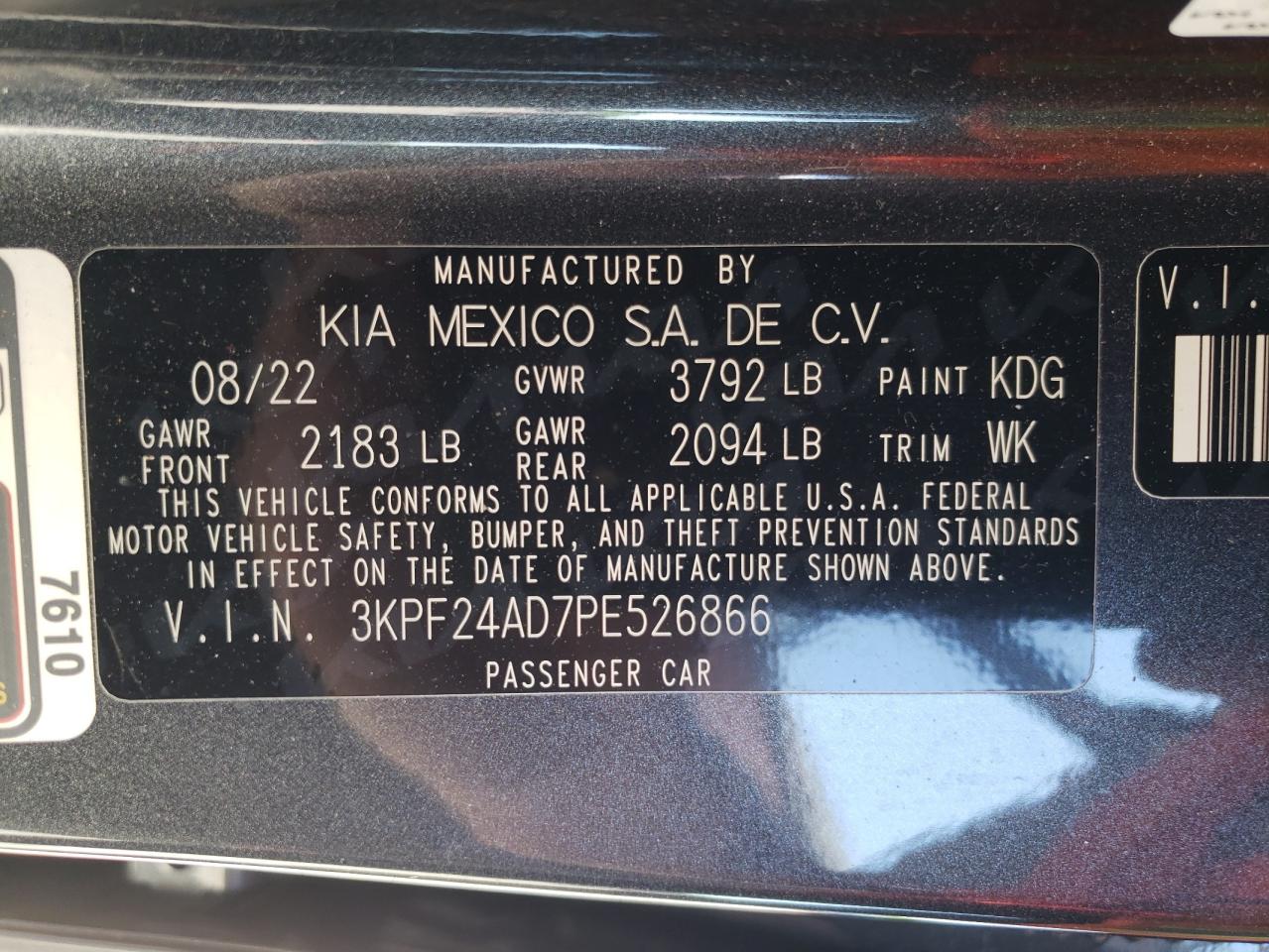 Photo 11 VIN: 3KPF24AD7PE526866 - KIA FORTE 