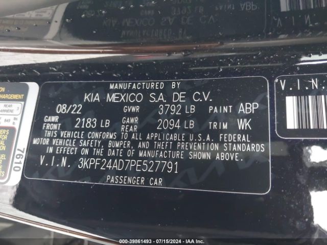 Photo 8 VIN: 3KPF24AD7PE527791 - KIA FORTE 