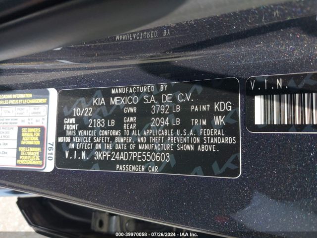 Photo 8 VIN: 3KPF24AD7PE550603 - KIA FORTE 