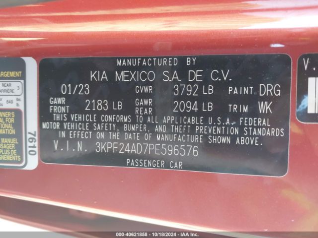 Photo 8 VIN: 3KPF24AD7PE596576 - KIA FORTE 