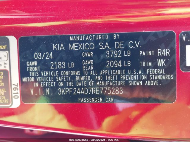 Photo 8 VIN: 3KPF24AD7RE775283 - KIA FORTE 