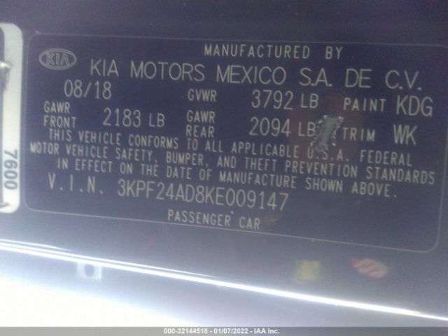 Photo 8 VIN: 3KPF24AD8KE009147 - KIA FORTE 