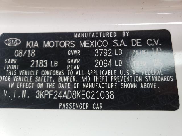 Photo 9 VIN: 3KPF24AD8KE021038 - KIA FORTE FE 