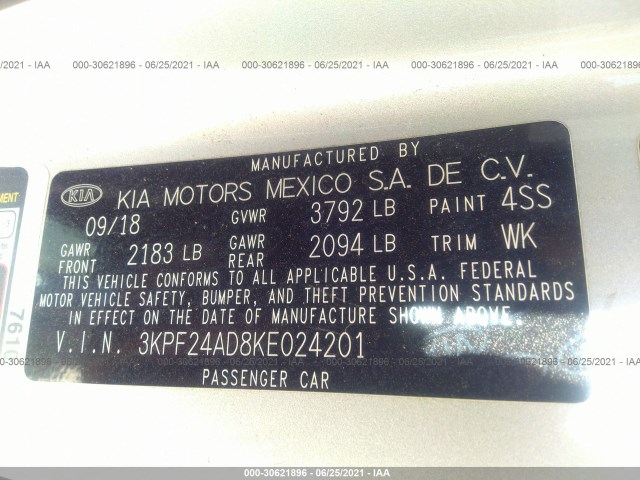 Photo 8 VIN: 3KPF24AD8KE024201 - KIA FORTE 