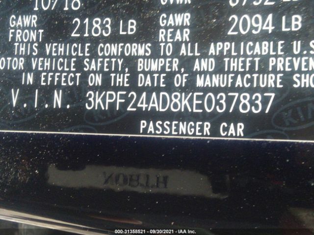 Photo 8 VIN: 3KPF24AD8KE037837 - KIA FORTE 