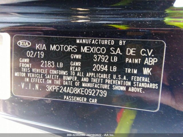 Photo 8 VIN: 3KPF24AD8KE092739 - KIA FORTE 