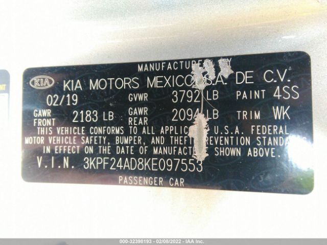 Photo 8 VIN: 3KPF24AD8KE097553 - KIA FORTE 