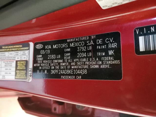 Photo 12 VIN: 3KPF24AD8KE104498 - KIA FORTE FE 