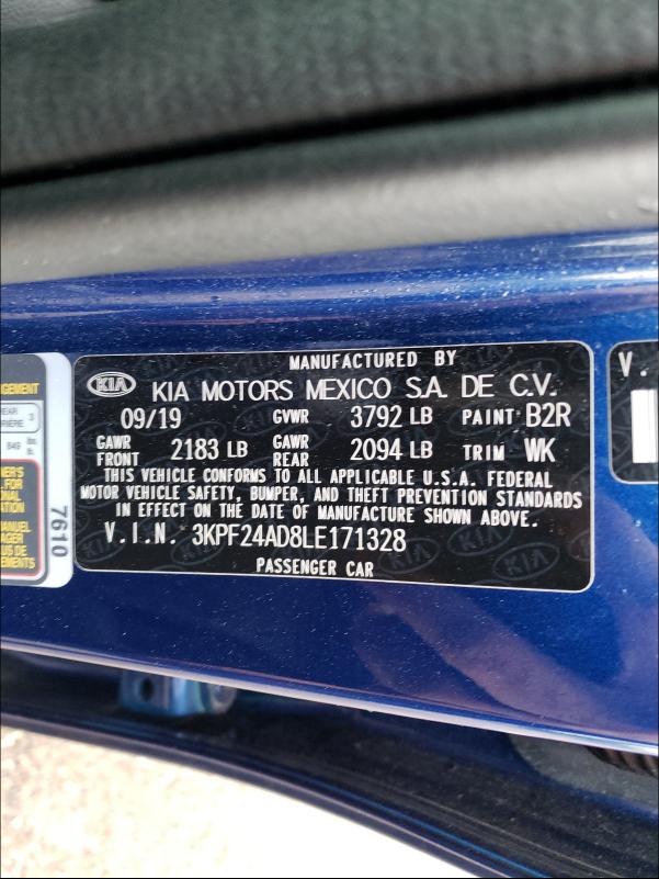 Photo 9 VIN: 3KPF24AD8LE171328 - KIA FORTE FE 