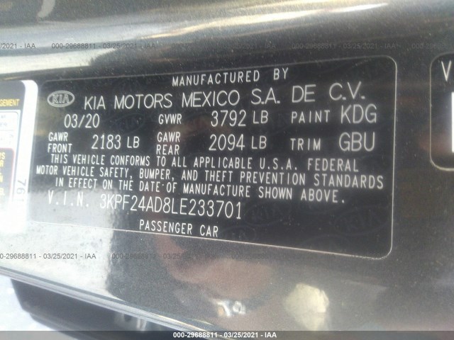 Photo 8 VIN: 3KPF24AD8LE233701 - KIA FORTE 