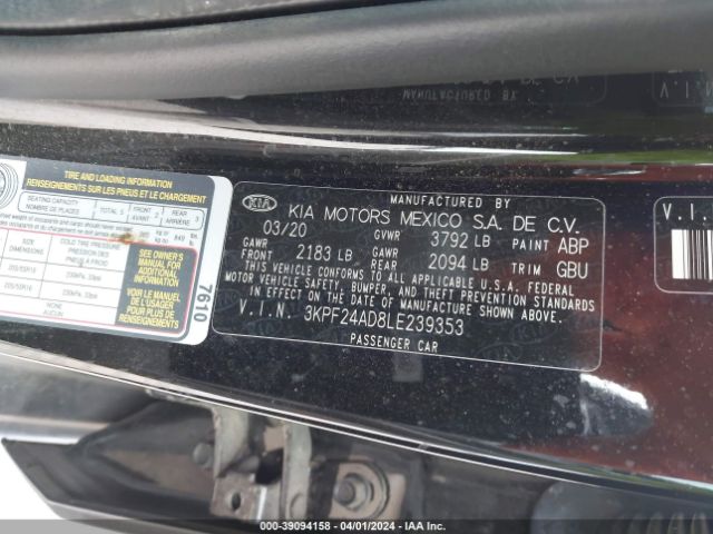 Photo 8 VIN: 3KPF24AD8LE239353 - KIA FORTE 