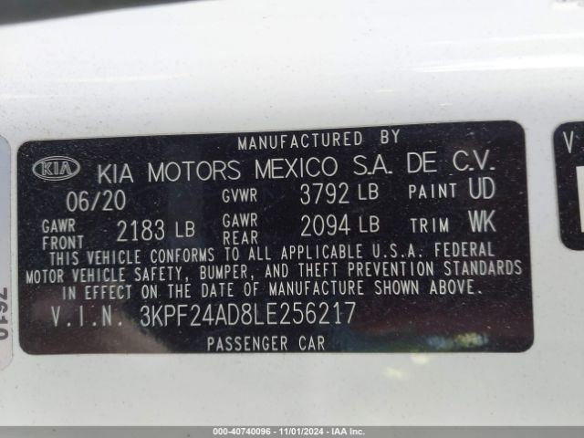 Photo 8 VIN: 3KPF24AD8LE256217 - KIA FORTE 