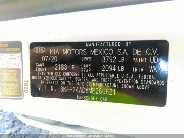 Photo 8 VIN: 3KPF24AD8ME266621 - KIA FORTE 