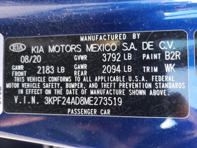 Photo 11 VIN: 3KPF24AD8ME273519 - KIA FORTE FE 