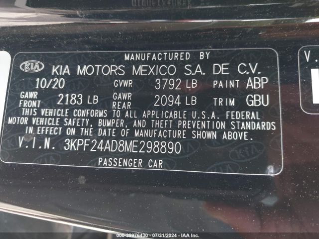 Photo 8 VIN: 3KPF24AD8ME298890 - KIA FORTE 