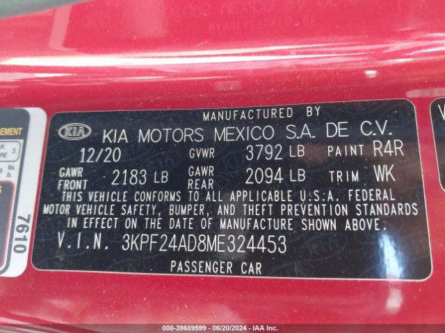 Photo 8 VIN: 3KPF24AD8ME324453 - KIA FORTE 