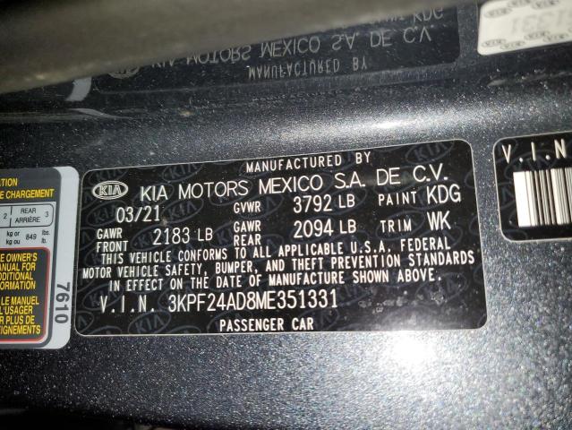 Photo 12 VIN: 3KPF24AD8ME351331 - KIA FORTE 