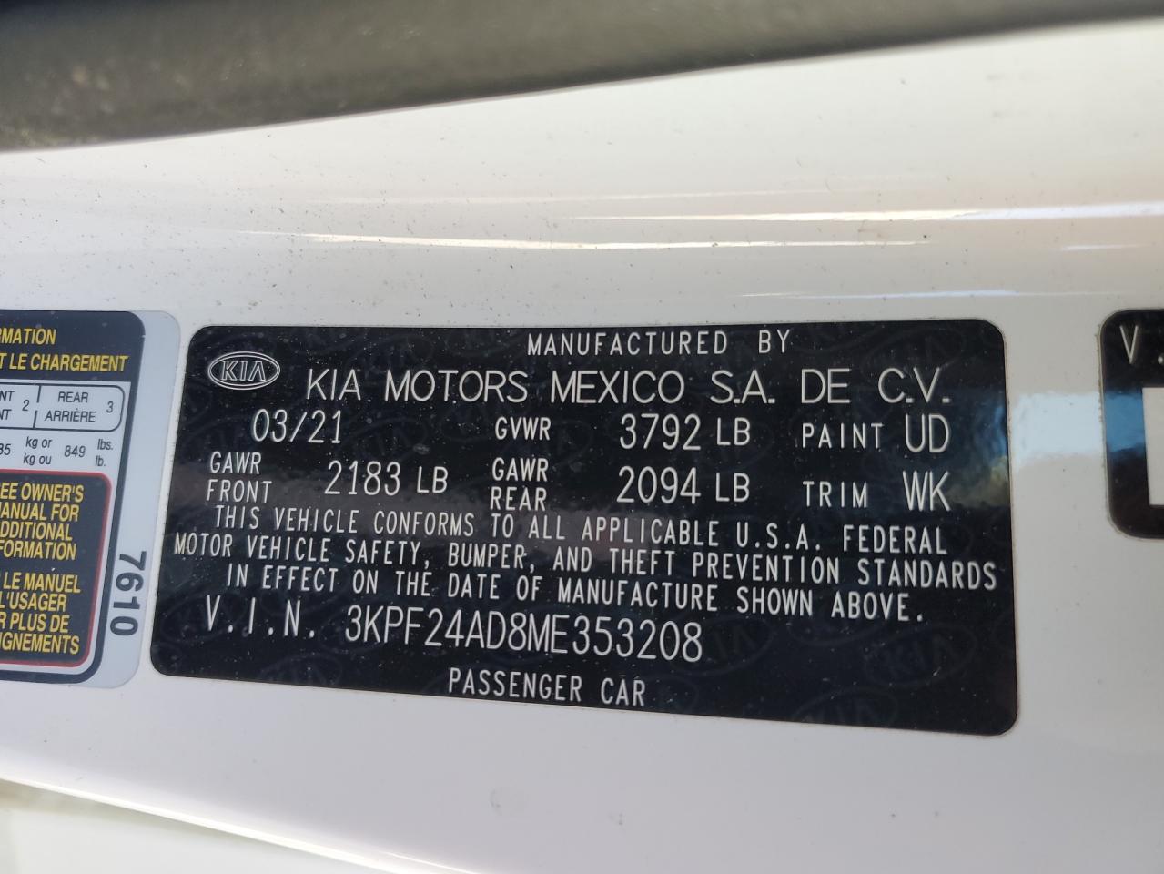 Photo 12 VIN: 3KPF24AD8ME353208 - KIA FORTE 