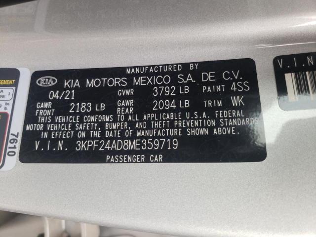 Photo 9 VIN: 3KPF24AD8ME359719 - KIA FORTE FE 