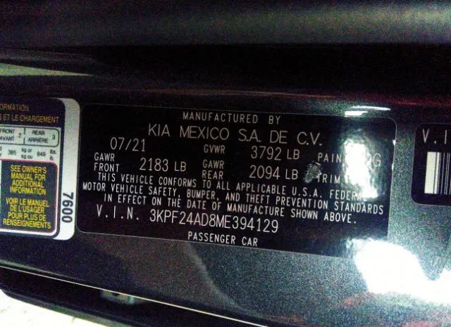 Photo 8 VIN: 3KPF24AD8ME394129 - KIA FORTE 