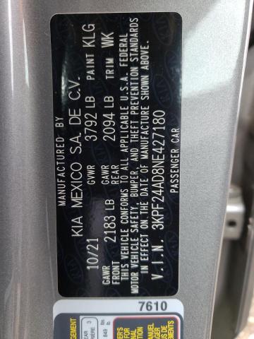 Photo 9 VIN: 3KPF24AD8NE427180 - KIA FORTE FE 