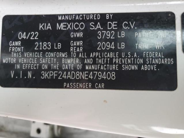 Photo 12 VIN: 3KPF24AD8NE479408 - KIA FORTE FE 