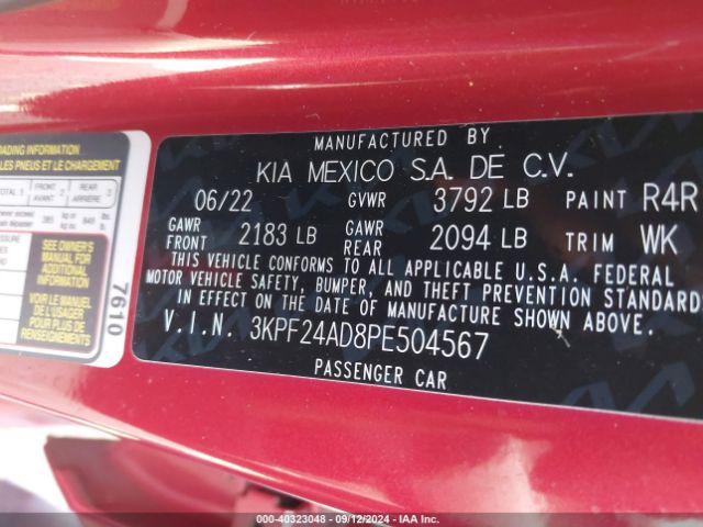 Photo 8 VIN: 3KPF24AD8PE504567 - KIA FORTE 