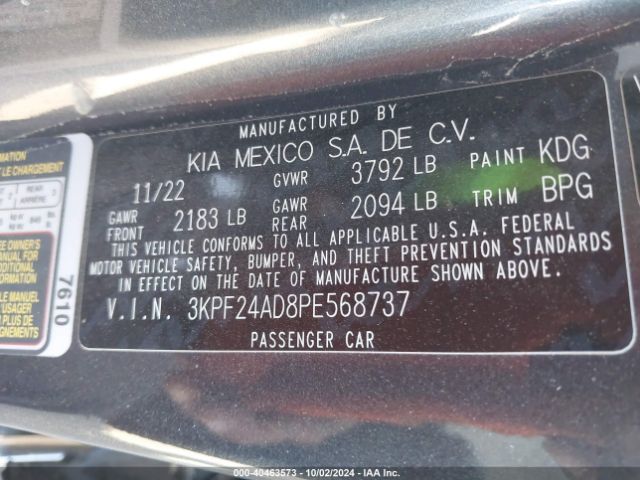 Photo 8 VIN: 3KPF24AD8PE568737 - KIA FORTE 