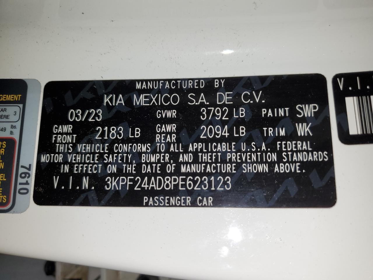 Photo 11 VIN: 3KPF24AD8PE623123 - KIA FORTE 