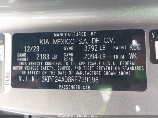 Photo 8 VIN: 3KPF24AD8RE739196 - KIA FORTE 