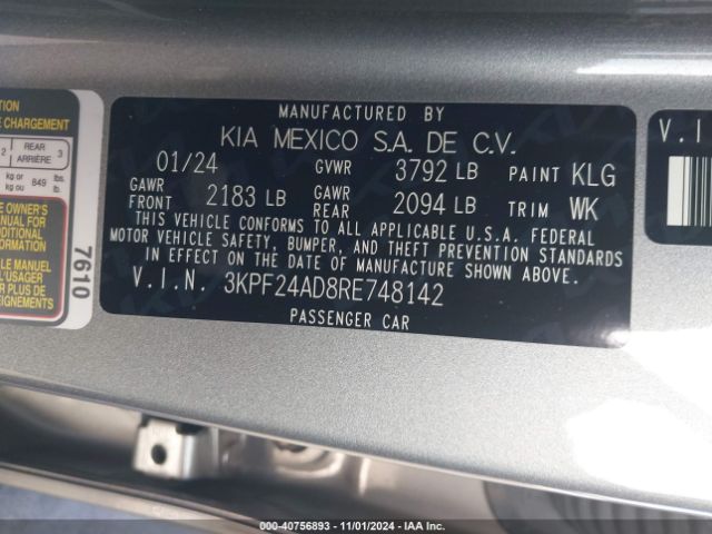 Photo 8 VIN: 3KPF24AD8RE748142 - KIA FORTE 