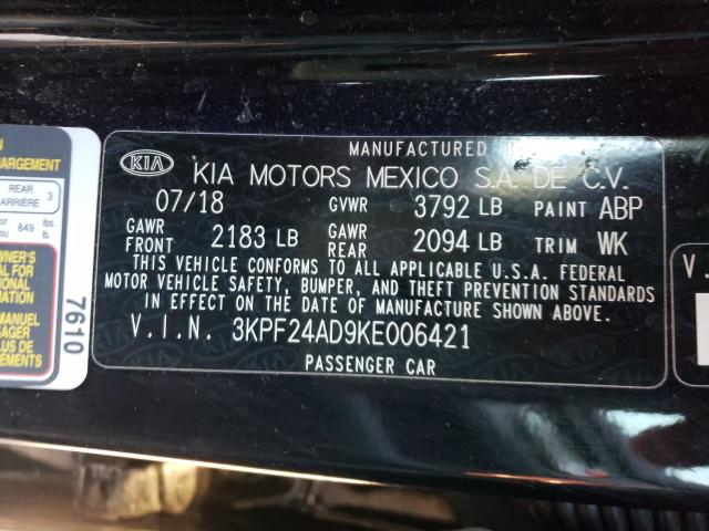 Photo 9 VIN: 3KPF24AD9KE006421 - KIA FORTE FE 