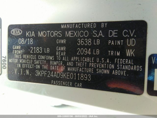 Photo 8 VIN: 3KPF24AD9KE011893 - KIA FORTE 