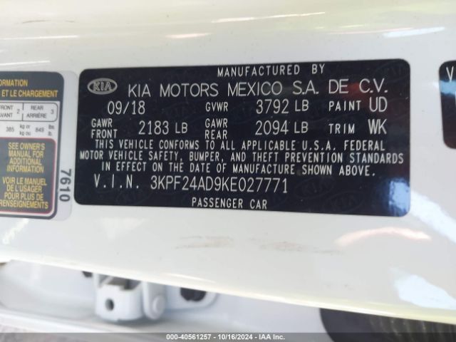 Photo 8 VIN: 3KPF24AD9KE027771 - KIA FORTE 