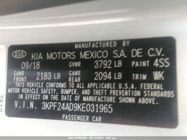 Photo 8 VIN: 3KPF24AD9KE031965 - KIA FORTE 