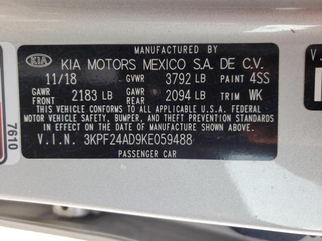 Photo 9 VIN: 3KPF24AD9KE059488 - KIA FORTE FE 