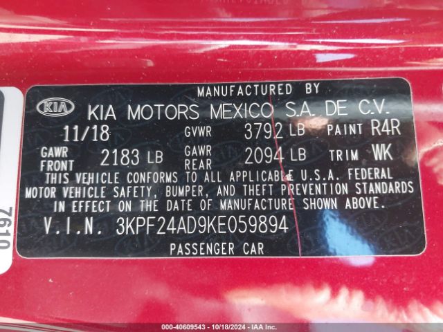 Photo 8 VIN: 3KPF24AD9KE059894 - KIA FORTE 