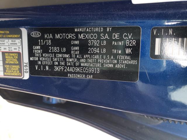 Photo 9 VIN: 3KPF24AD9KE059913 - KIA FORTE FE 