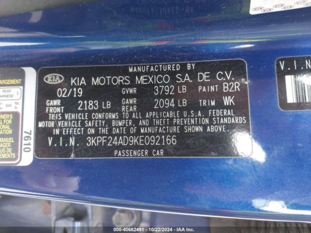 Photo 8 VIN: 3KPF24AD9KE092166 - KIA FORTE 