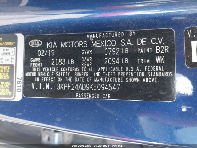 Photo 8 VIN: 3KPF24AD9KE094547 - KIA FORTE 