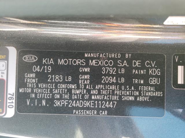 Photo 9 VIN: 3KPF24AD9KE112447 - KIA FORTE FE 