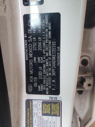 Photo 9 VIN: 3KPF24AD9KE135193 - KIA FORTE FE 