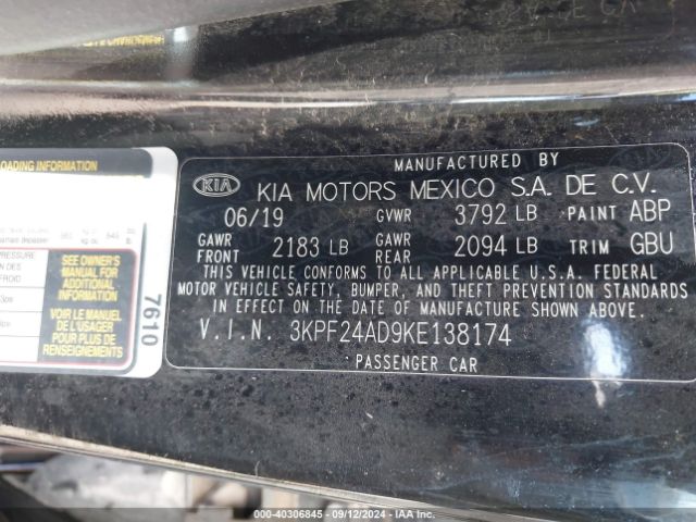 Photo 8 VIN: 3KPF24AD9KE138174 - KIA FORTE 