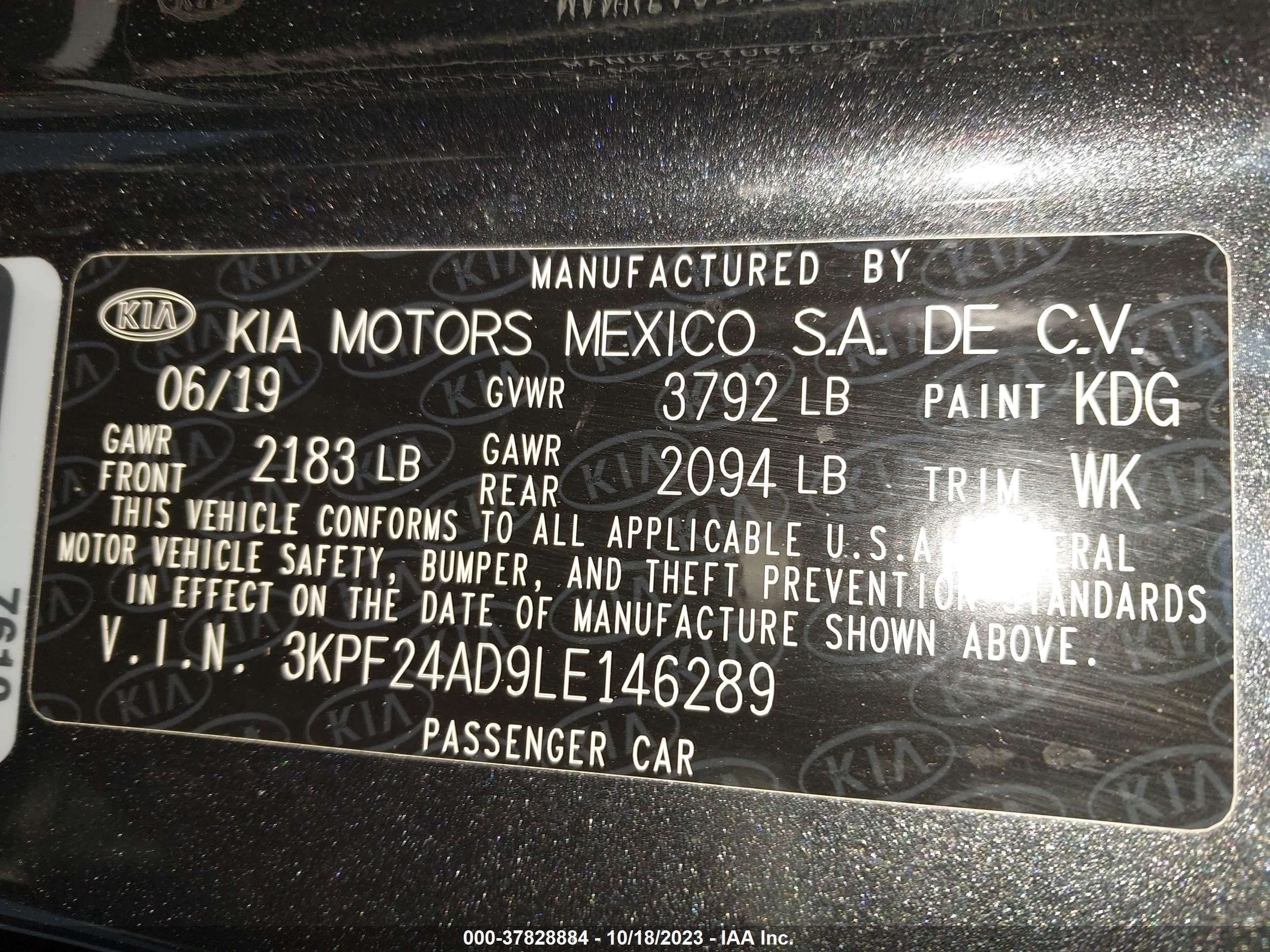 Photo 8 VIN: 3KPF24AD9LE146289 - KIA FORTE 