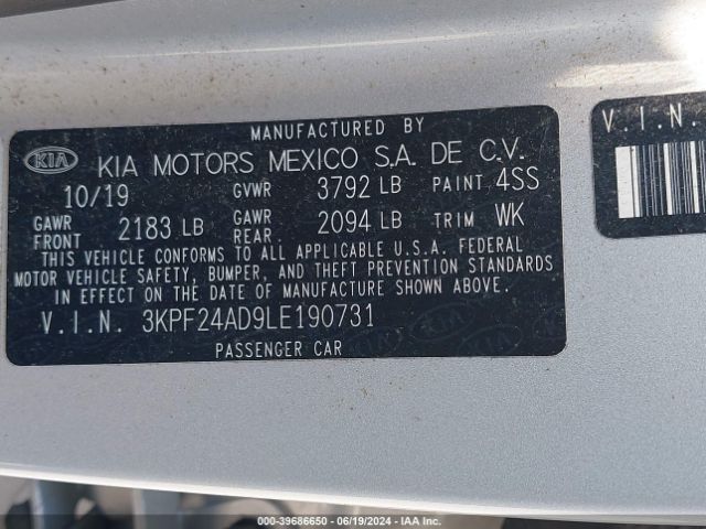 Photo 8 VIN: 3KPF24AD9LE190731 - KIA FORTE 